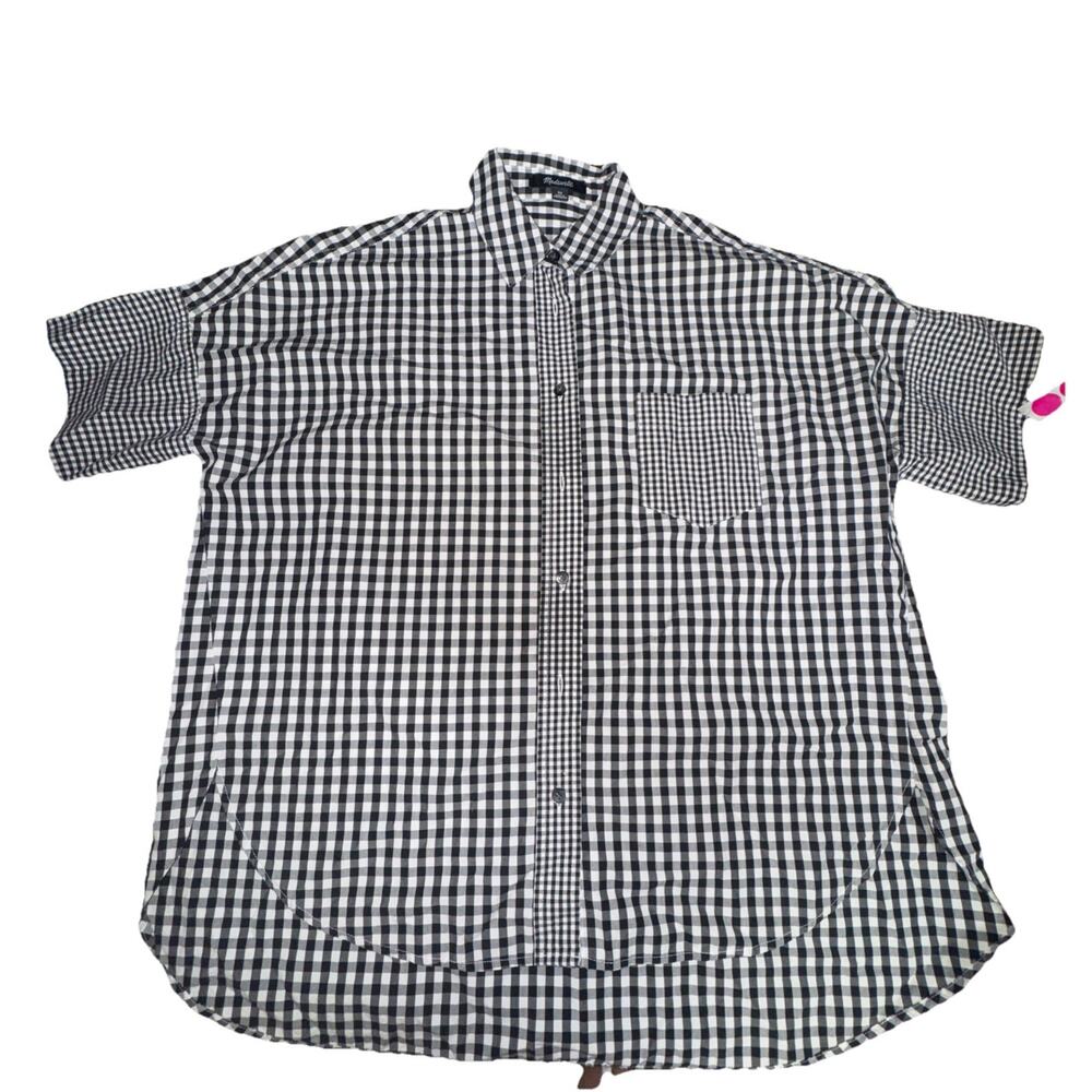 Madewell Shirt Women’s XS Checkered Button Up Collared Black White (o29)